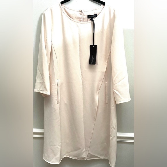 Italian Designer Antonelli Firenze Bateau Neckline Knee-Length Dress New w/ Tags - Picture 1 of 11